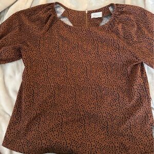MELLODAY Brown and Black Patterned Top